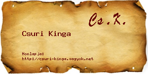 Csuri Kinga névjegykártya